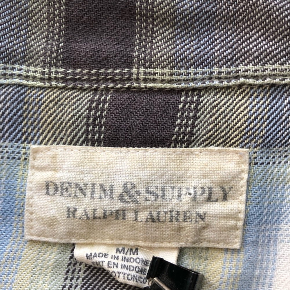 Ralph Lauren denim & supply pearl snap sawtooth cotton womens button up M rodeo - Picture 4 of 13